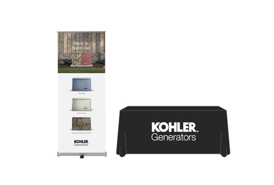 RENTAL Kohler (1) Single Sided Banner (Choose) and (1) Tablecloth