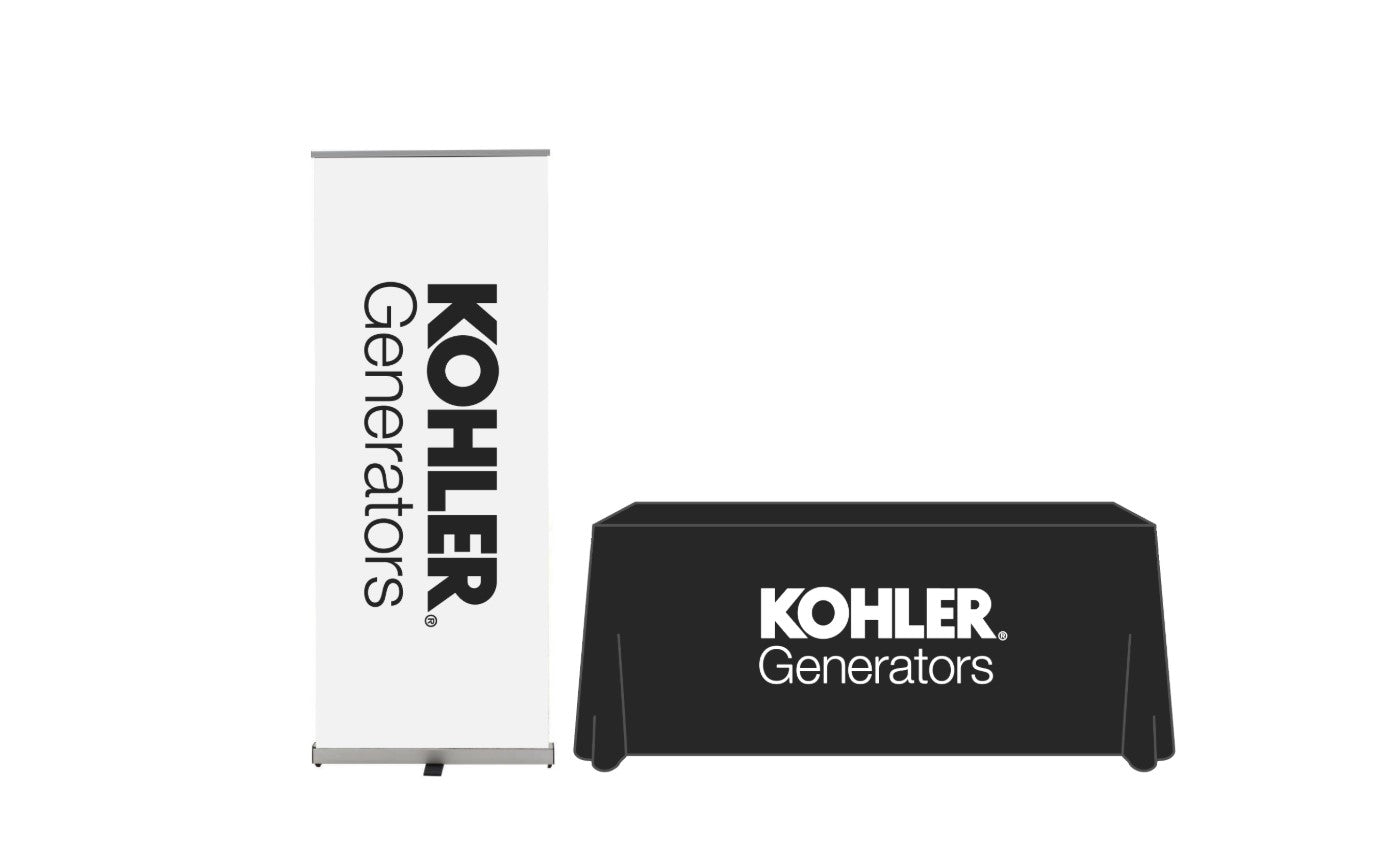 RENTAL Kohler (1) Single Sided Banner (Choose) and (1) Tablecloth