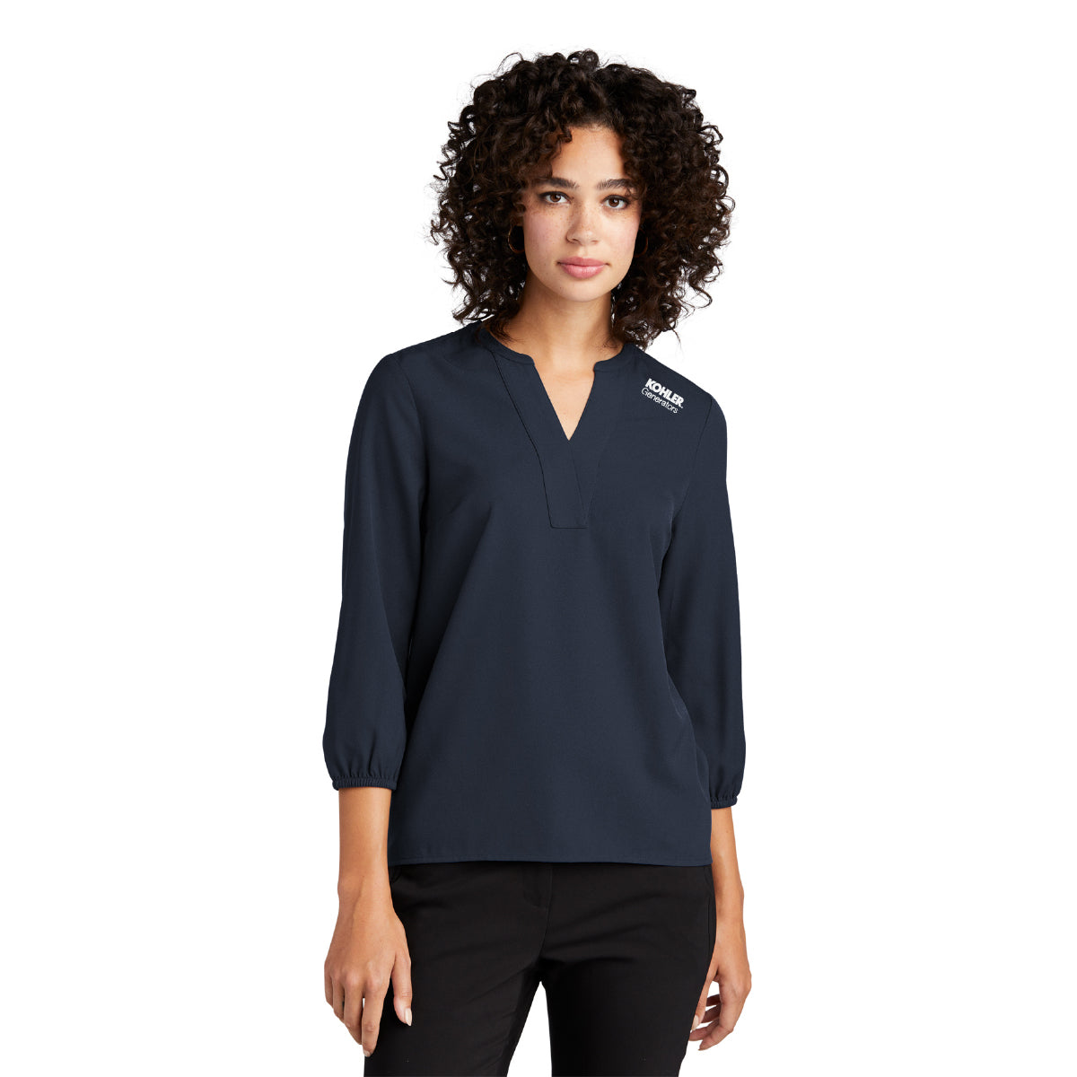Mercer+Mettle® Women's Stretch Crepe 3/4-Sleeve Blue