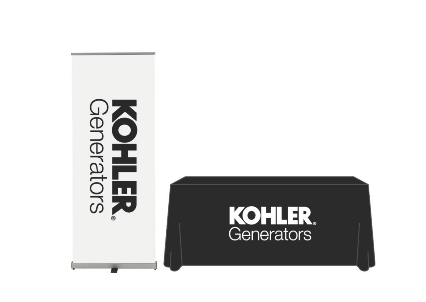 RENTAL Kohler (1) Single Sided Banner (Choose) and (1) Tablecloth
